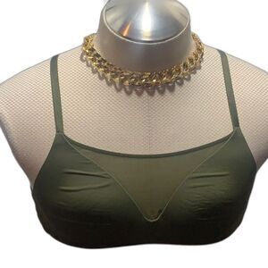 32C Victoria's Secret No Wire Sheer Olive Green Bra Y2K Casual Comfort